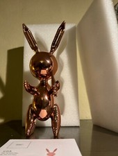 Jeff Koons (after) Limited Edition #/500 Rabbit Rosé Gold Sculpture 28cm W/ Box