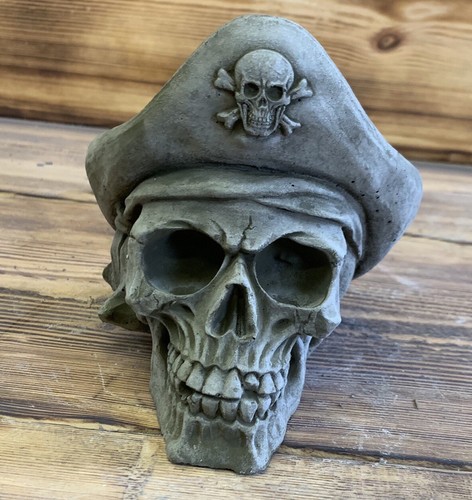 Stone garden pirate skull - garden,