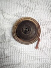 Vintage 1930s Crabtree Bakelite and Ceramic Light Switch On Wooden Rose