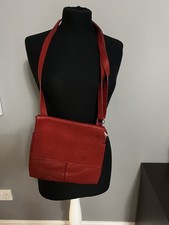 Vera Pelle Genuine Italian Leather Crossbody Bag Wine Red  Made in Italy 