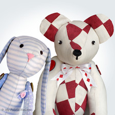 TWO Teddy Bear & Bunny Rabbit