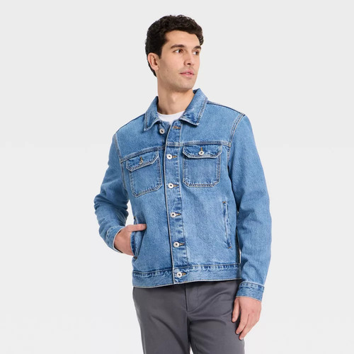 Men denim trucker jacket - denim,