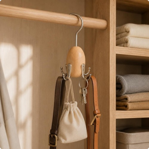 Wooden wardrobe hook - wooden,