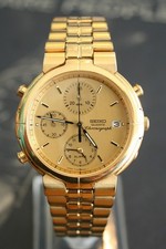 Seiko 7t32 6a00 gold plated - seiko, gold-plated