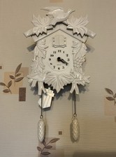 WALPLUS 20.2x37cm White Vintage Cuckoo Clock With Cuckoo 