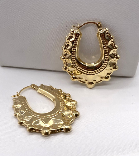 9ct yellow gold medium creole - 9ct,