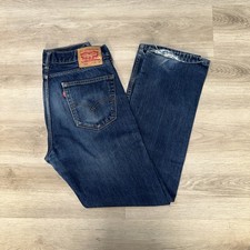 Levis 505 100% Cotton Jeans W33 L32 Mens Blue Regular Straight Fit Denim