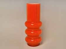 Swedish Scandinavian orange hooped glass vase Alsterfors Ryd retro vintage