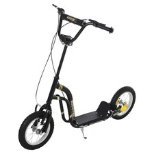 HOMCOM Kids Stunt Scooter with 12" Rubber Tyres, Adjustable Handlebar, Black