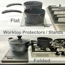 Brushed Stainless Steel WORKTOP PROTECTORS - Small, Medium or Large