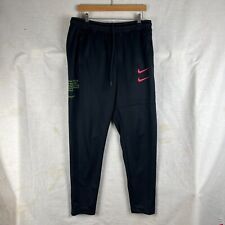 Nike Joggers Mens Double Swoosh Black Slim Tapered Sweatpants Large W32