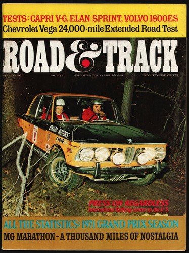 March 1972 road - &, track