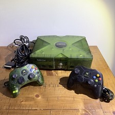 Xbox Original Crystal Green Limited Edition Console & Green Controller Cables