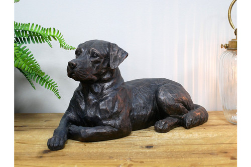 Laying dog hound figurine - laying,