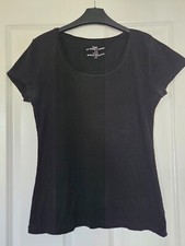 NEXT MY PERFECT T-SHIRT WARDROBE ESSENTIALS BLACK COTTON SMART SCOOP NECK TOP 14