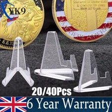 20/40X Plastic Stands Mini Coin Display Stand Easel Holder Rack Shelf For Medals