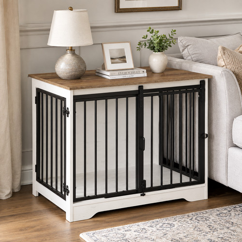 Dog crate furniture wooden - furniture,