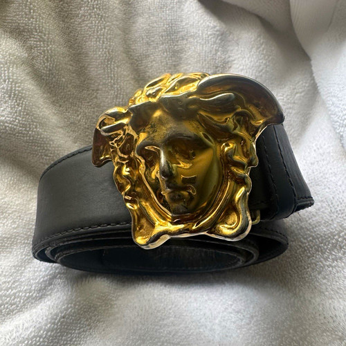 Versace men black leather - versace,