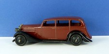 DINKY TOYS 30d VAUXHALL BROWN WITH BLACK OPEN CHASSIS & HUBS IN VGC