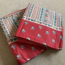 Vintage Ditsy Floral Curtains 130cm W x 165cm L Each Red Pastels Cottagecore