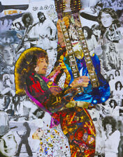 Jimmy Page Collage Poster 26 x 21 cms by John Kerr Artist
