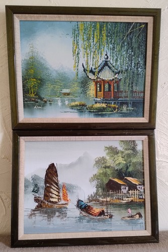 Vintage pair impasto - impasto, oil