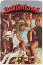 Playing Cards Single Card Old Vintage BUTLINS Holidays Advertising Art CAROUSEL 