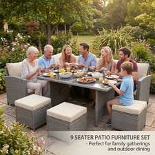 9Seater Rattan Corner Sofa Set