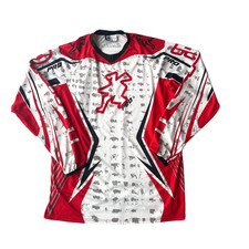Off Road Racing Oversized White and Red Longsleeve Jersey