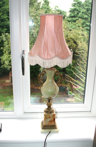 Vintage onyx table lamp with - ,