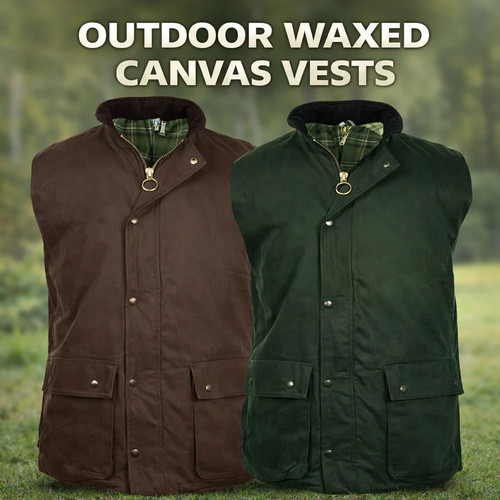 Mens wax quilted gilet - wax,