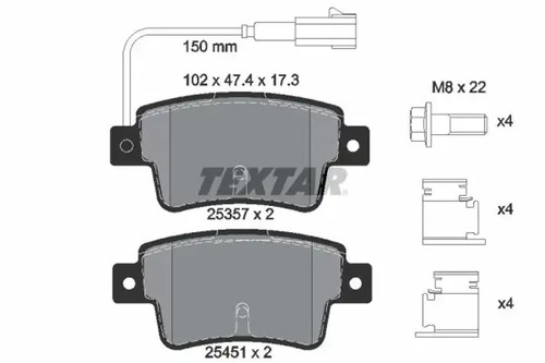 Brake pads 2535701 - textar, for