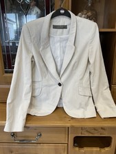 Zara Cream Cord Jacket Uk Size