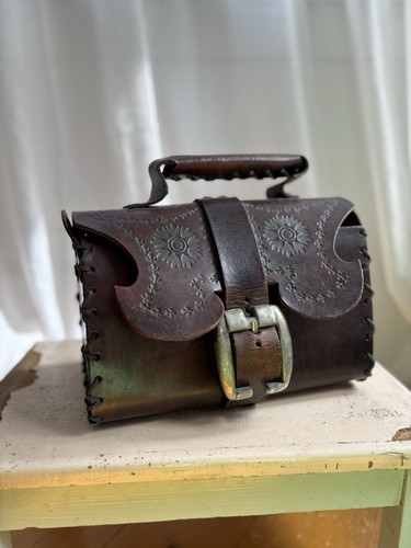 Vintage hand tooled leather - vintage,