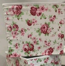  Ikea Drona storage fabric cath kidson Rosali design fits Kallax unit excellent 