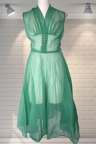 Vintage 1950 green - 1950's, sheer