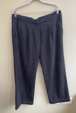 Toast Charcoal Grey Utility Trousers Size 14 Regular Wool Cashmere Blend Worker