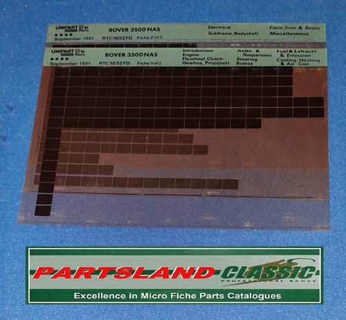 Rtc9852 parts microfiche slide - parts,