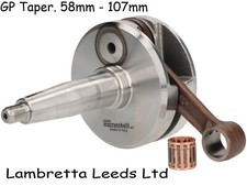 LAMBRETTA GP - DL CRANKSHAFT CRANK  - MAZZUCCHELLI - 58mm STROKE 107mm FREE POST