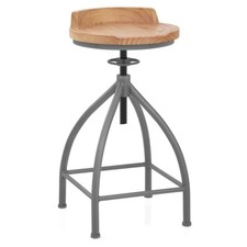  Industrial Swivel Bar Stool Chair  Wood & Metal Kitchen Bar Counter
