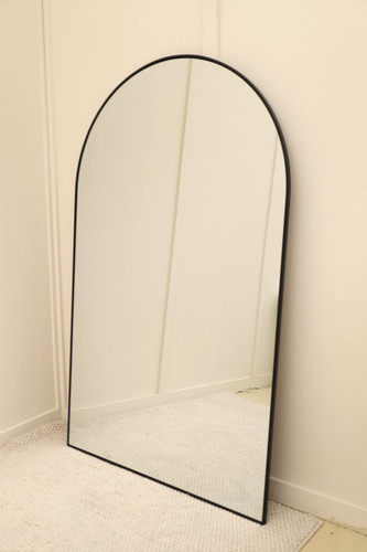 Black industrial arch mirror