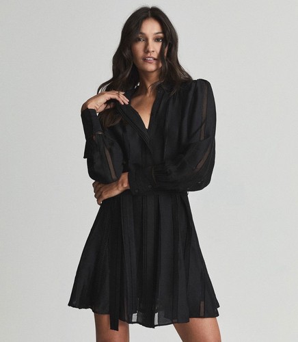Reiss black harriet lace trim - harriet,