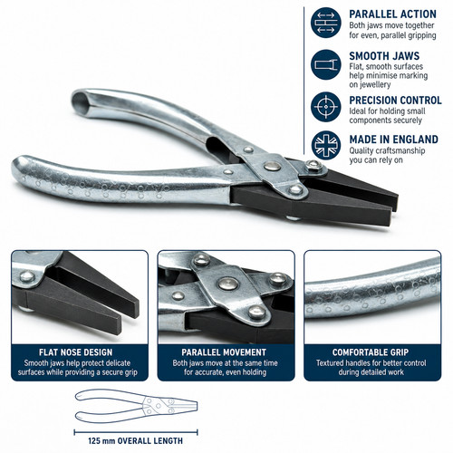 Maun 125mm flat nose parallel - 125mm,