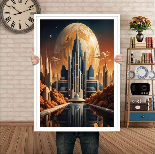 Sci art deco architecture - art,