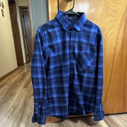 Men blue black - plaid, flannel