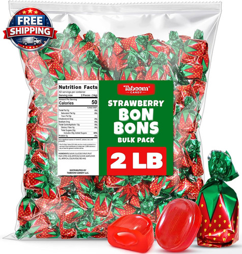 Strawberry filled hard candy - filled,