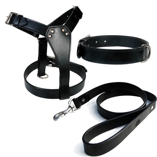 Leather dog plain - leather,
