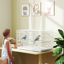 Bird Cage Parrot Cage with Divider for Budgie, Canary
