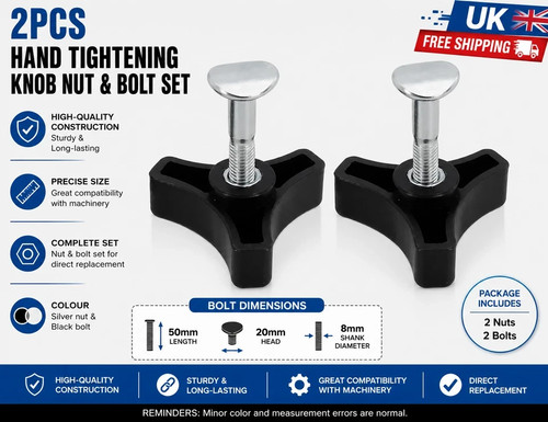 2pcs triangle handle - knob, nut