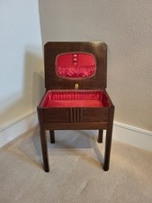 Antique Oak Sewing Table With